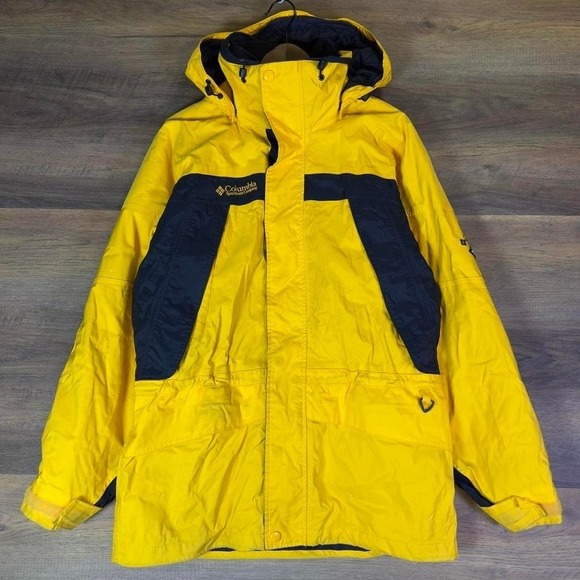 columbia sportswear Other - Columbia Hooded Ski Jacket Mens Small Yellow‎ Black Winter Coat
